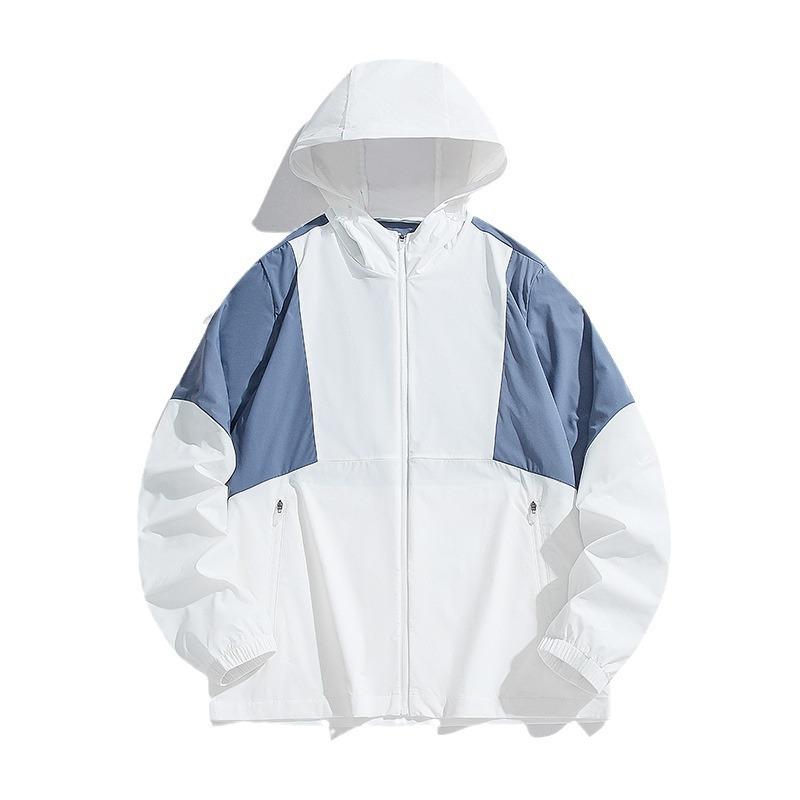 UPF10 + Outdoor Sunscreen Clothing Men's and Women's Color Matching Breathable Cycling Clothing Tooling Clothing Japanese UV Protection Jacket Tide