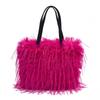 Plush bag women's autumn and winter new versatile shoulder handbag casual high-end plush bag