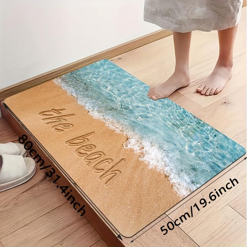 Luxuriöse Ozean-Serie, Strand-Buchstabe, Küchenmatte, weich, verdickt, Küchen-Bodenmatte, wasserdicht, rutschfest, ölbeständig, Bodenmatte, Läufer