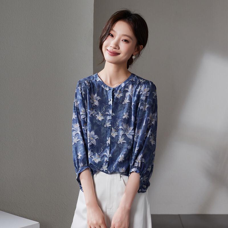 SOFSIL Lily Print Silk Blouse