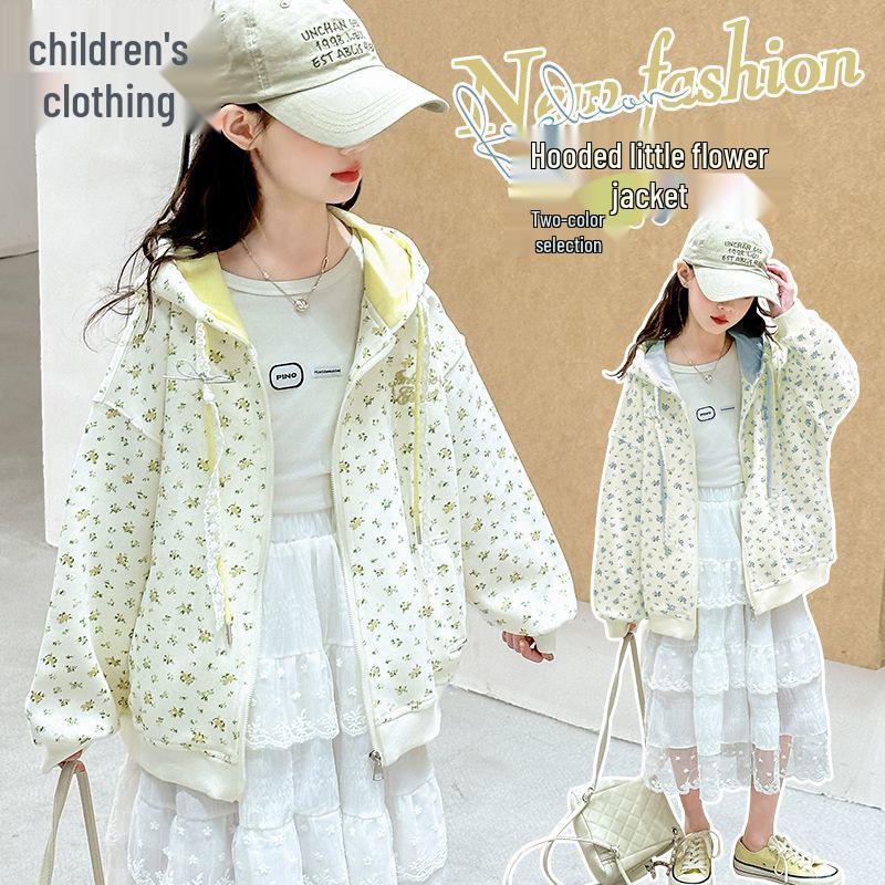 

Пальто с капюшоном из флиса «Серебристая лиса» для девочек на осень/зиму 2025 - Смесь хлопка, теплое и свободного кроя для детей старшего возраста/подростков 140cm