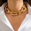 PuRui Punk Thick Chunky Link Chain Necklace for Women Classic Choker Zircon On The Neck Collar Ladies Party Accessories Fashion