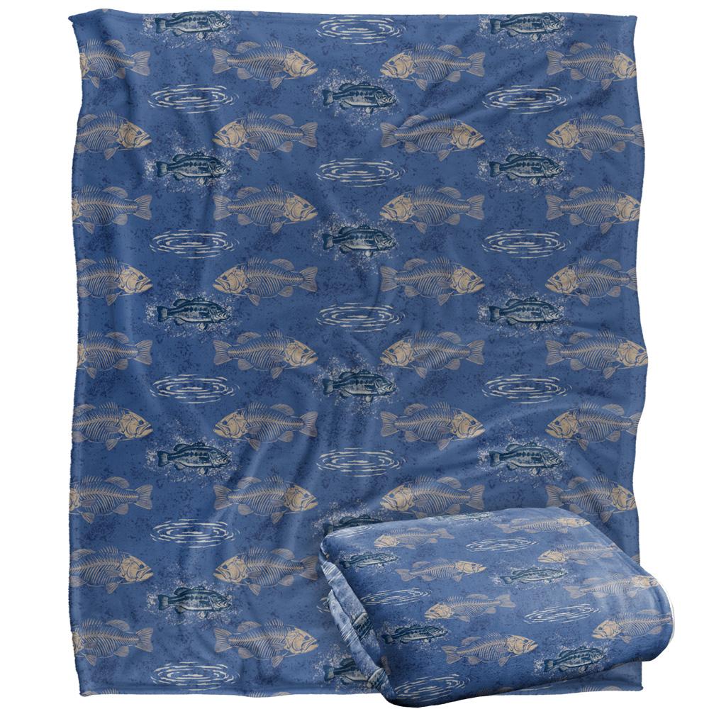 JQ Licensing Silky Patterned Fishing Supersoft Blanket
