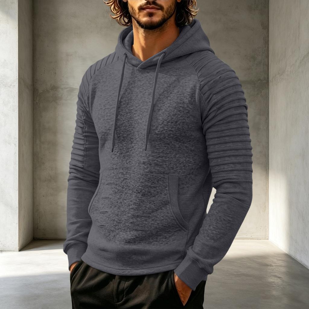 Men's Casual Mid-Length Sweatshirt Long Sleeve Pullover for Everyday Wear