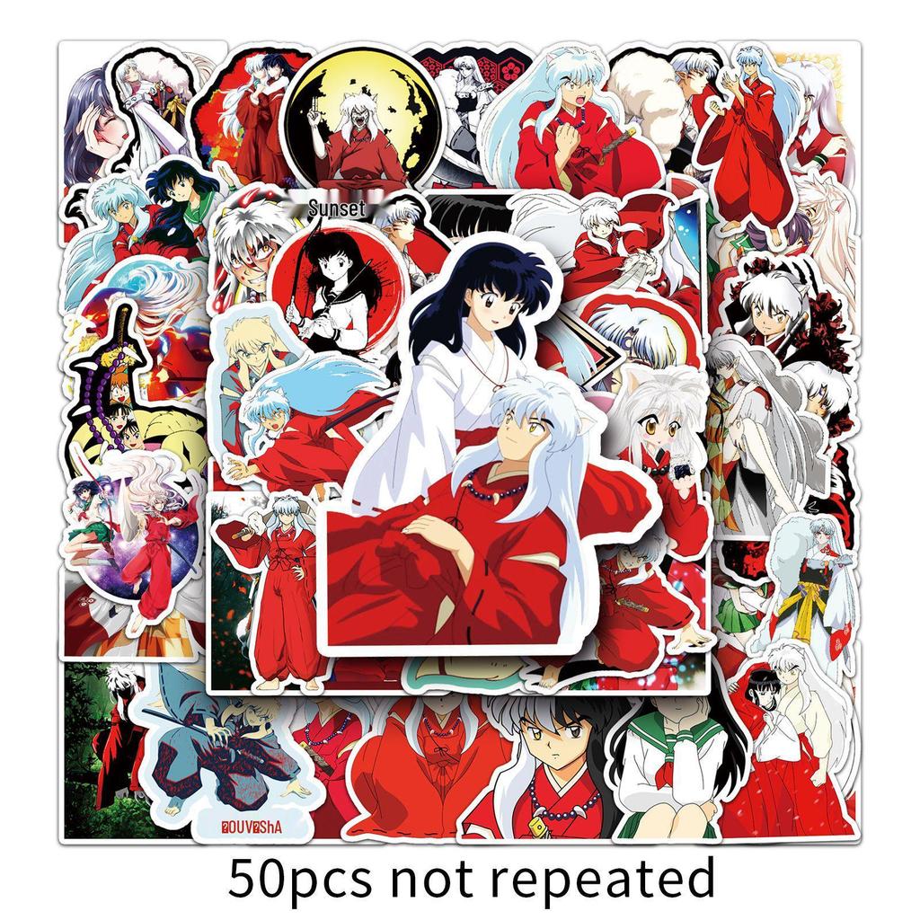 50PCS Inuyasha Anime Stickers for Laptop, Skateboard, Car, and Luggage
