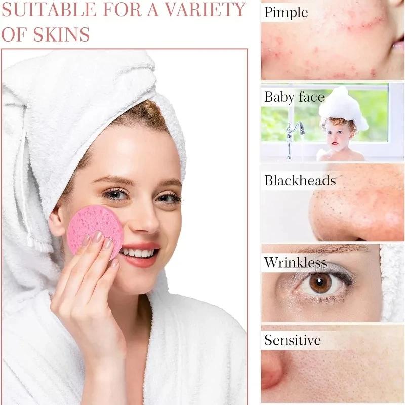 50PCS Compressed Facial Sponge Cleaning and Makeup Removal Touch Water To Expand Can Be Used for Multiple Purposes
