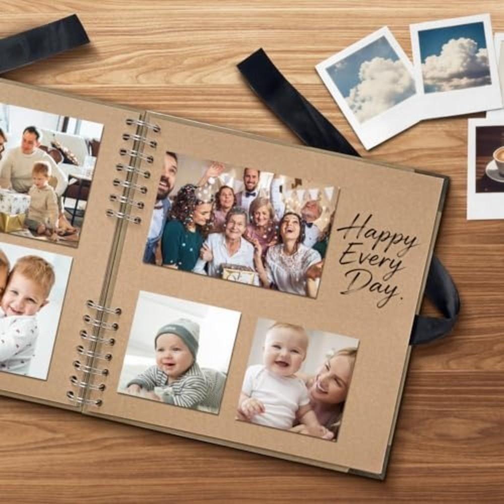 Kraftpapier Fotoalbum 8x8 Zoll Erinnerungsbuch Neues Hardcover-Album für Hochzeitsfeier