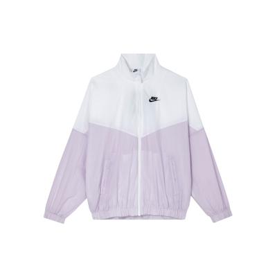Logo Embroidered Print Solid Color Zip Jacket Women Jackets White Pink DM6186-102