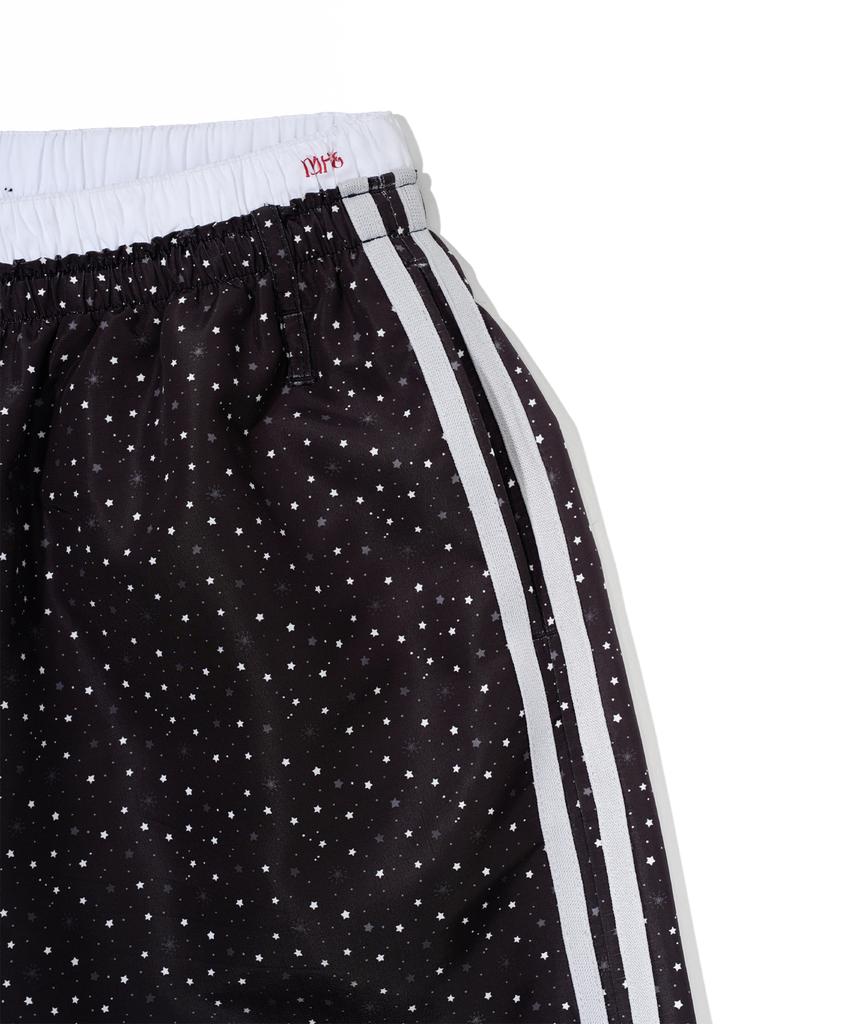 YOUHEE Star Pattern Layered Banding Track Pants_Black