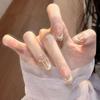 Ks Nail Art Wearable Nails Short Style 2026 New Model High-End Super Popular Cat Eye Handmade High-Quality Nude Color Stunning Nail Pieces