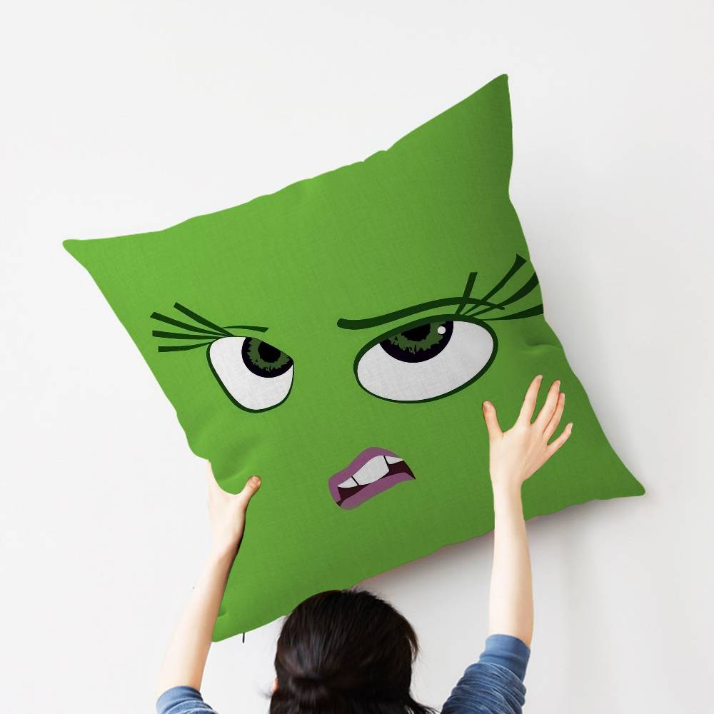 CARTOON ANGRY Funny Face Eyes Maple Design Cushion Cover Happy Autumn Harvest decor Holiday Decorati Pillow Cover