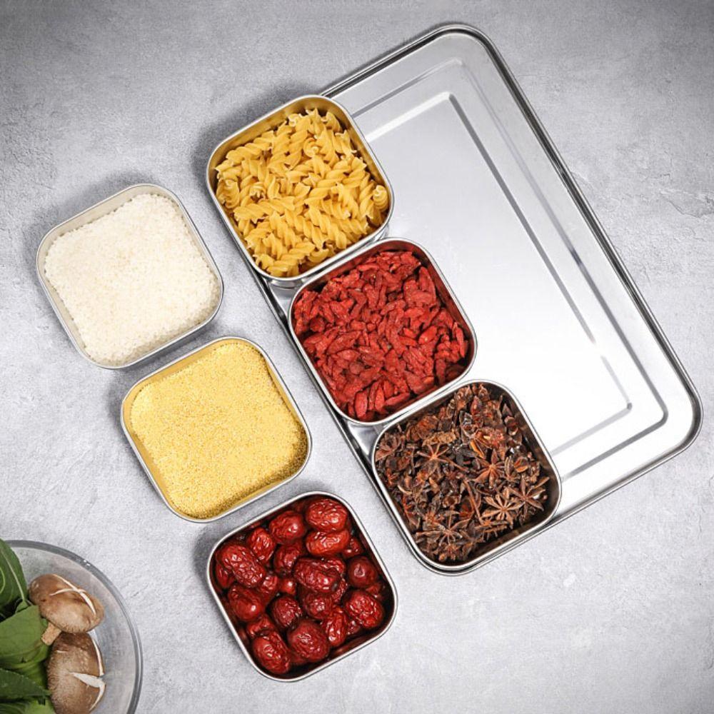 6/8 Grid Seasoning Storage Box Rectangular Dessert Ingredient Box Food Preparation Box  Hot Pot