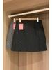 Spicy Girl Gray Polka Dot Wool-Blend High-Waisted A-Line Midi Skirt