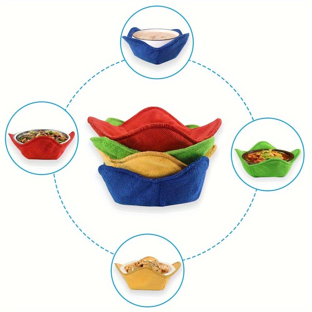 Microwave Bowl Cozy Holders Hot Bowl Towel Pad Reusable Design Anti Scalding Microwave Cover for Home Apartment Kitchen Camping