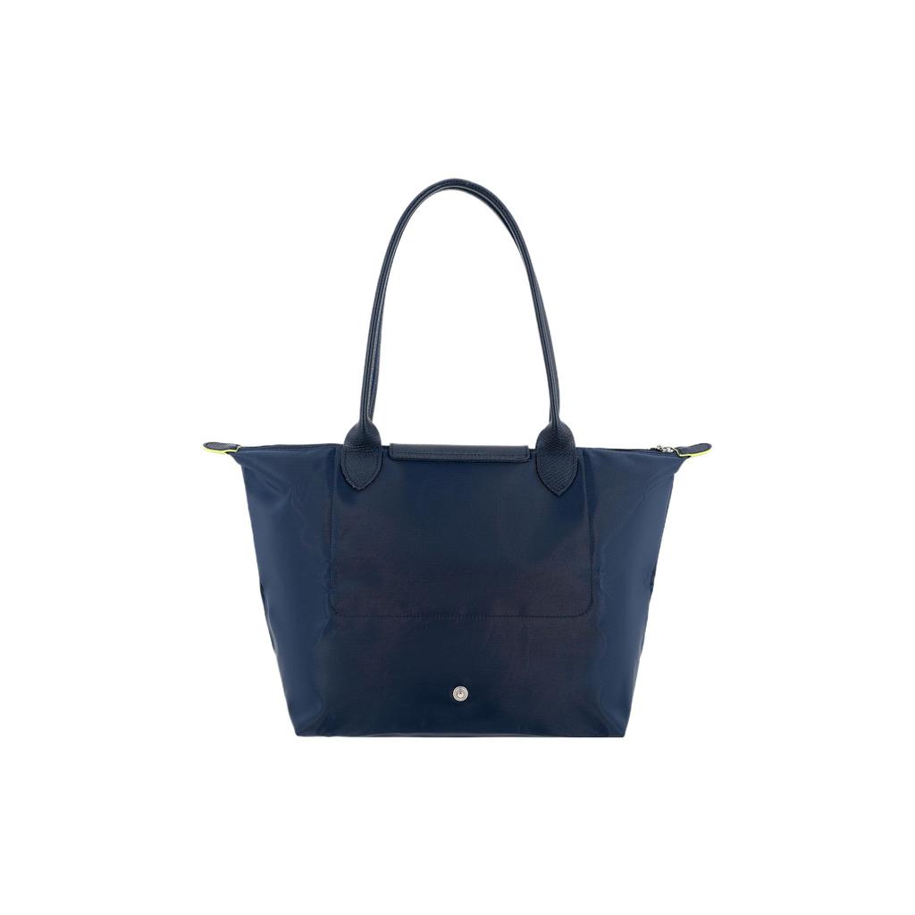 Longchamp Le Pliage Green 28 Zipper Flap Long Handle Recycled Canvas And Leather Tote Shoulder Bag Medium Women tote Navy-Blue 2605919P68
