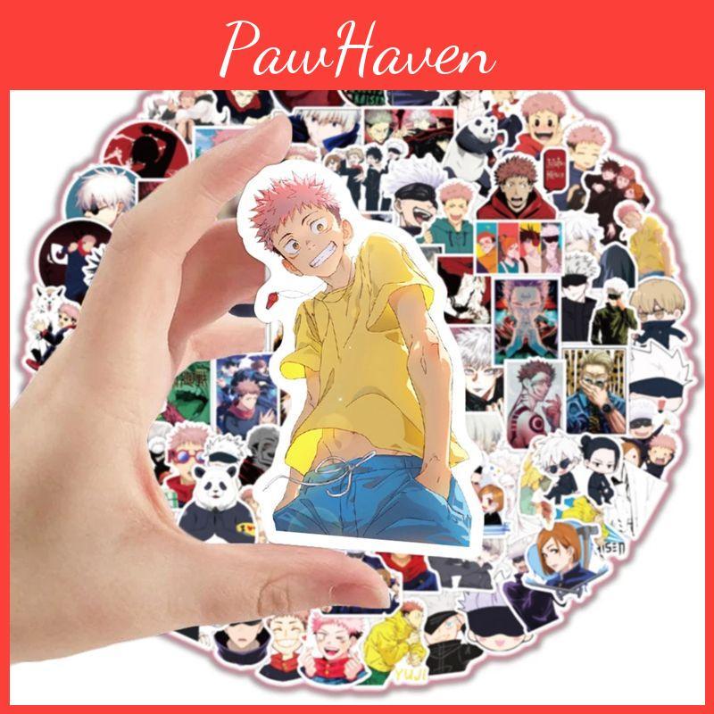 100 Stück Lebendige Anime Jujutsu Kaisen Aufkleber Perfekt für Laptops und Skateboards