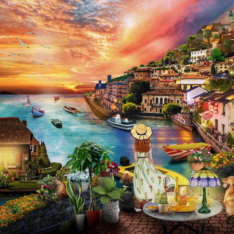 A 1000pcs Jigsaw Puzzle Featuring Natural Landscapes, Animal Farms, Creative Famous Paintings