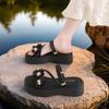 Platform sandals 2025 summer new fairy outer wear flower fashion with skirt two wear beach Roman cool slippers