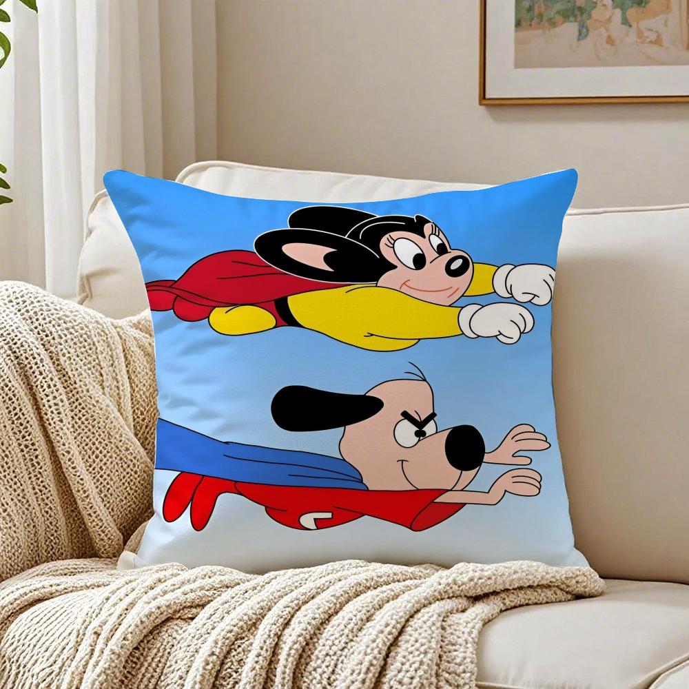 Cartoon TThe Mighty Mouse Playhouse Cushion Cover Pillowcase Antidustmite living Room Sofa Decor Cushion Room