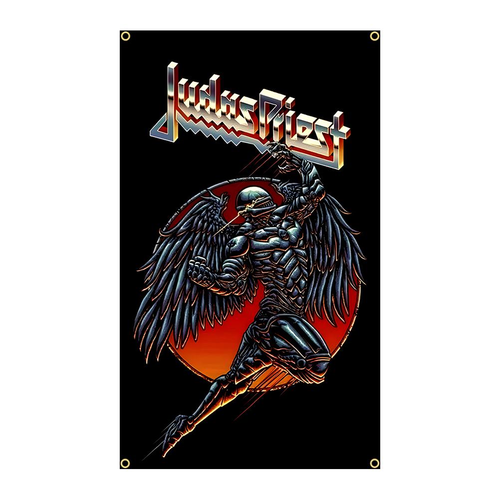 J-Judas P-Priest Heavy Rock Band Flags Polyester Digital Printing Banner for Bedroom Wall Art Out Door Tapestry Decoration