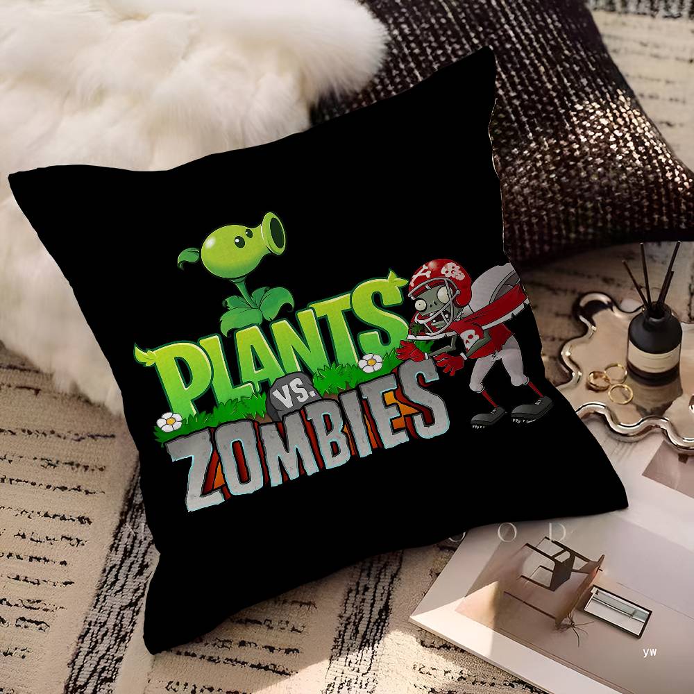 Classic Game PPlants Vs ZZombies Cushion Cover Polyester Sofa Cushions Decorative Throw Pillows Home Decoration Pillowcover