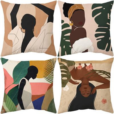 New Ins Nordic Style Pillow Cover Geometric Abstract Art Character Print Pillow Cushion Cover