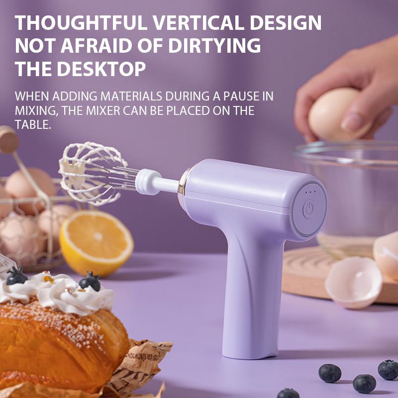 Elektrischer Eierschläger Wiederaufladbar Haushalt Handheld Klein Kabellos Eierschläger Backen Sahne Elektrischer Schneebesen Handmixer für Kuchen