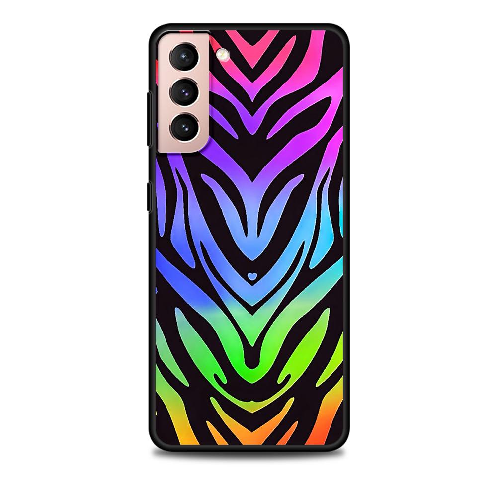 Zebra Stripe Print Case for Samsung Galaxy S22 Ultra Phone Cover S21 S20 FE S10 S9 S8 Plus S10e S7 Edge Black Soft Silicone
