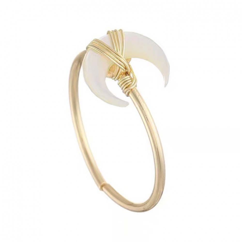 

Wedding Jewelry Gold Ultra-Fine Crescent moon ring Party Accessories Women s ring Curved Moon Ring open ring