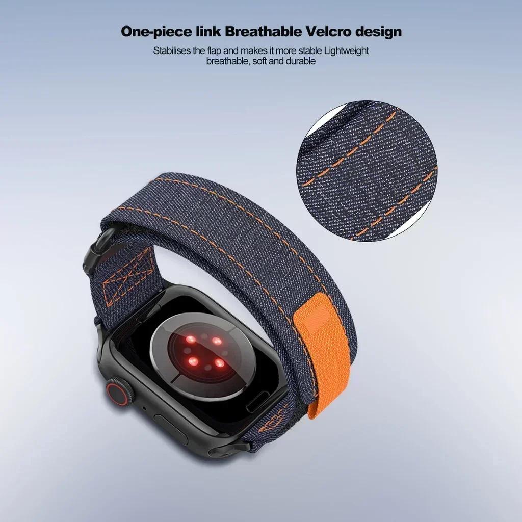 Sport Band For Apple Watch Ultra 2 10 9 8 7 6 SE 5 4 Outdoor Nylon Bracelet Strap For iWatch 38mm 40mm 41mm 42mm 45mm 46mm 49mm