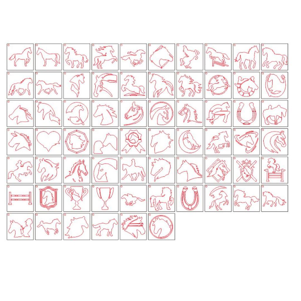 66-Piece Reusable Horse Pattern Painting Stencils for DIY Crafting On Wood, Walls, Stone, and Canvas