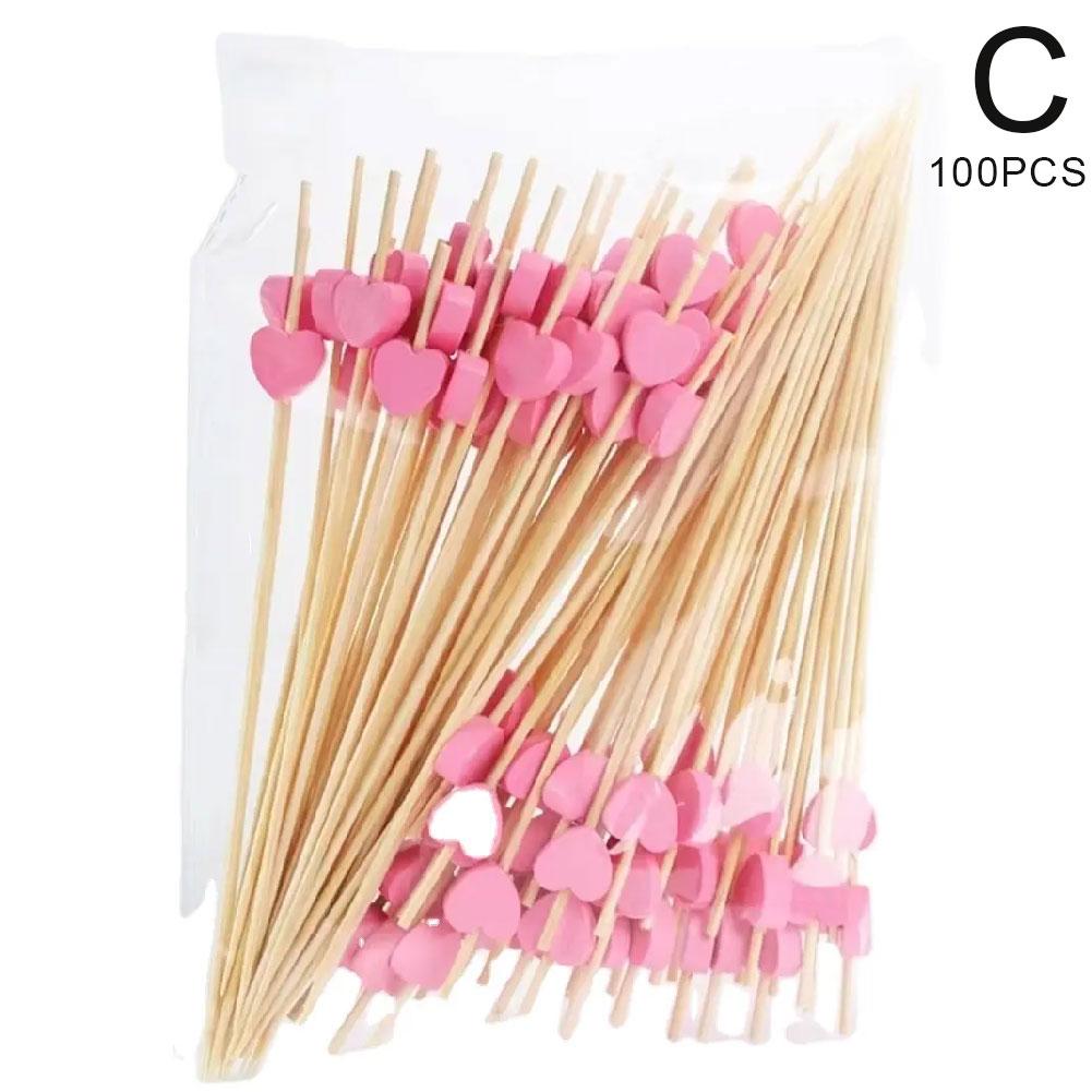 

Bamboo Sticks, 12 cm 100 pieces. Pink-100pcs