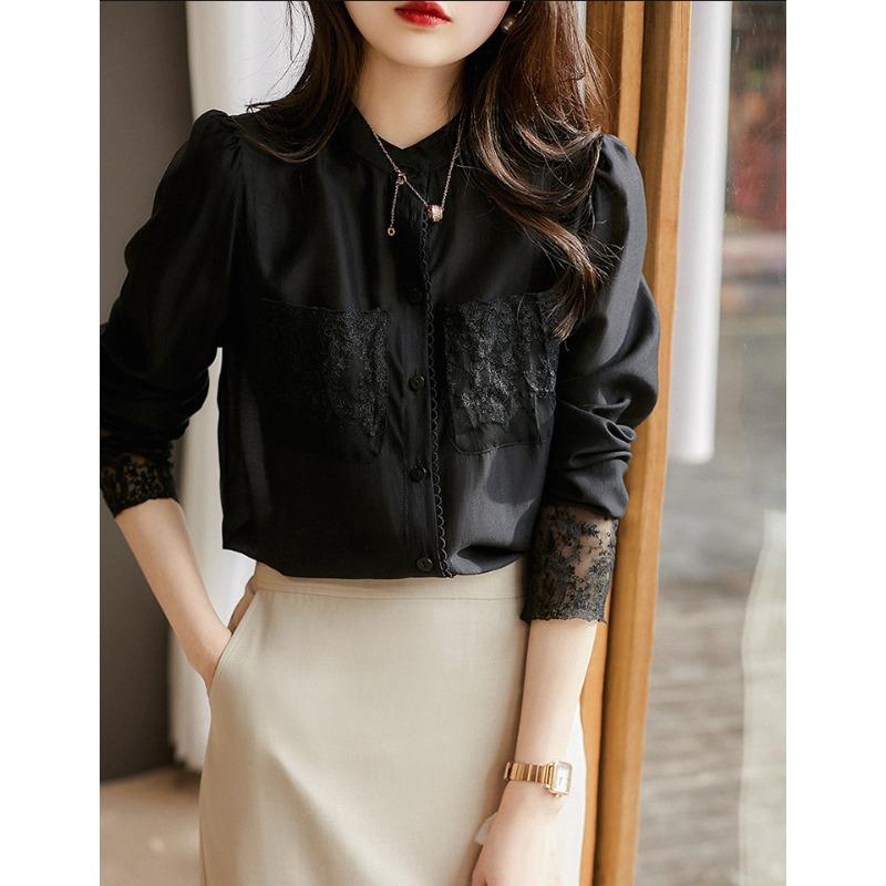 

Теннисная рубашка для женщин на весну и осень с воротником-стойкой и длинными рукавами, красивый стиль, дизайн топа, ниша 3XL