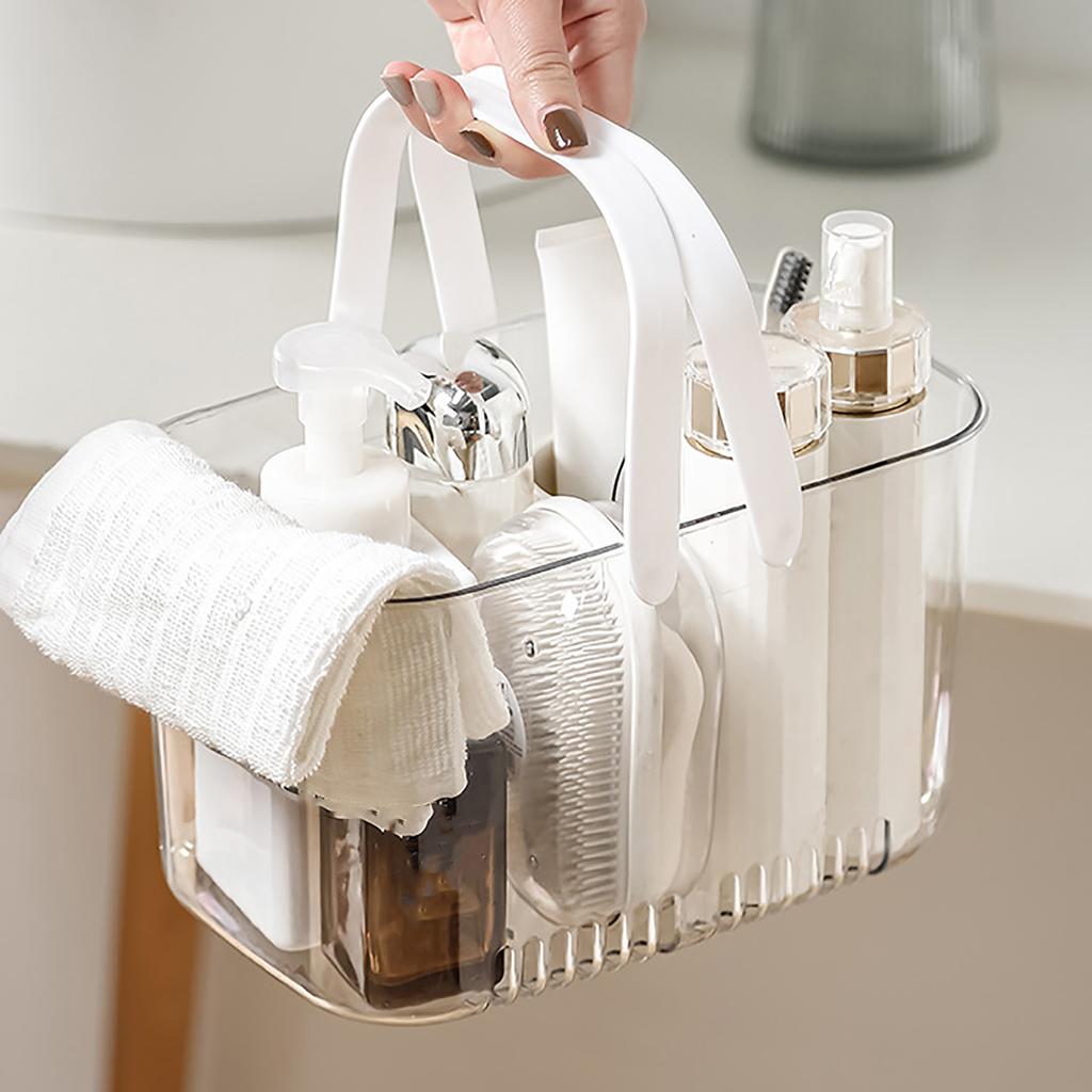  Shower   Basket, Clear Water Proof Portable Shower   with Hollow Design, for Bathroom Toiletries Storage and Cosmetics Placement 