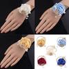 Satined Rose Pearls Design Wrist Corsage Wedding Wrist Flower Bride Wrist Accessory for Formal Occasion and Ceremonies