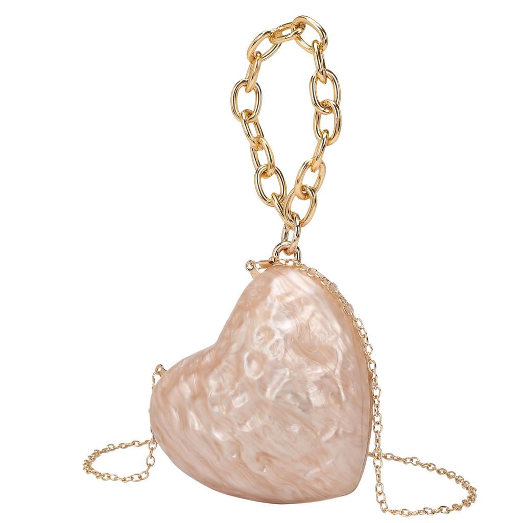 New Love Dinner Bag Retro Fashion Mini Evening Bag Acrylic Clutch Bag Ladies Chain Crossbody