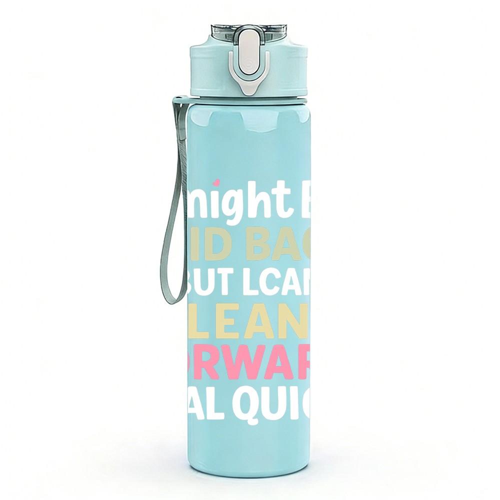 1PC Laid Back Lean Forward Floral 750ml Color Plastic Sports Water Bottle Leakproof Flip Straw Lid Suitable for Sports Office Home Use