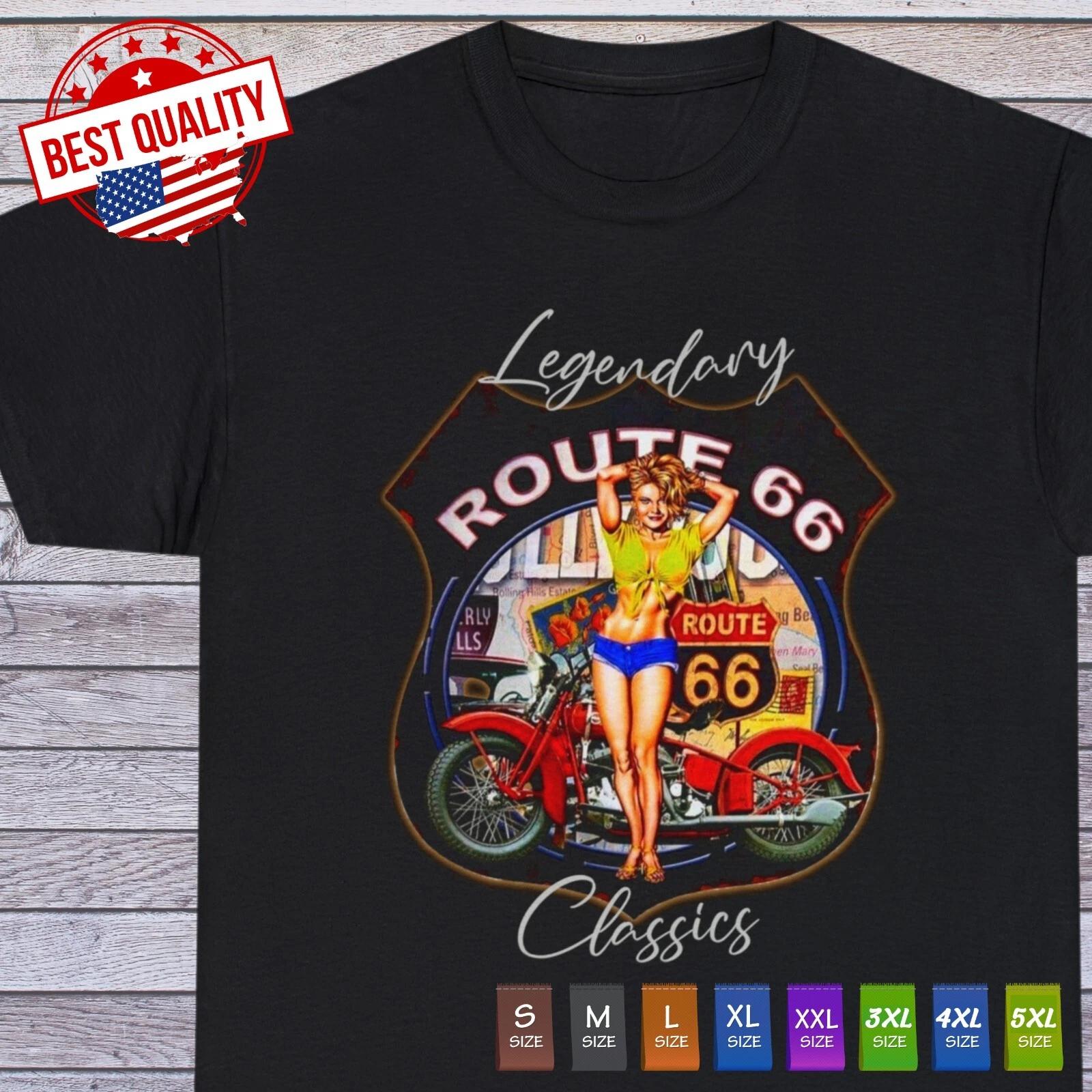 Route 66 Collection Vintage Retro Classic Car Motor T Shirt Tee XL