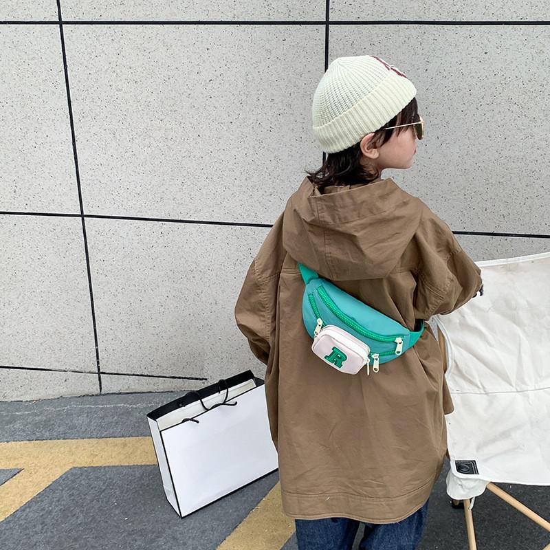 Trendy Boy's Children's Chest Bag Stylish Crossbody Bag For Kids Daily Use Brown Orange Black Blue Green