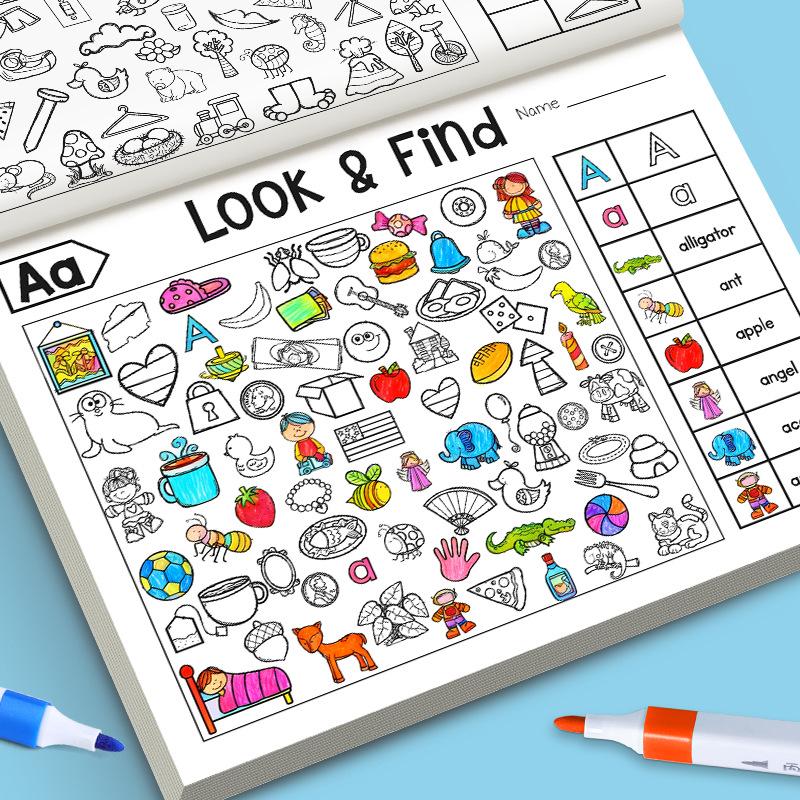 Look-and-Find Fun Game for Toddlers: Observation and Concentration Doodle and Coloring Book