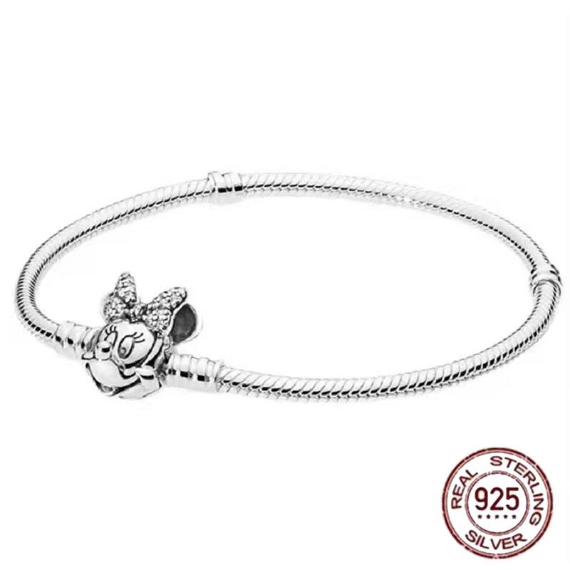Best-selling 925 Sterling Silver Heart-shaped Crown Snake Bone Chain, Perfect for the Original DlY Bracelet! Ladies' Birthday Fa