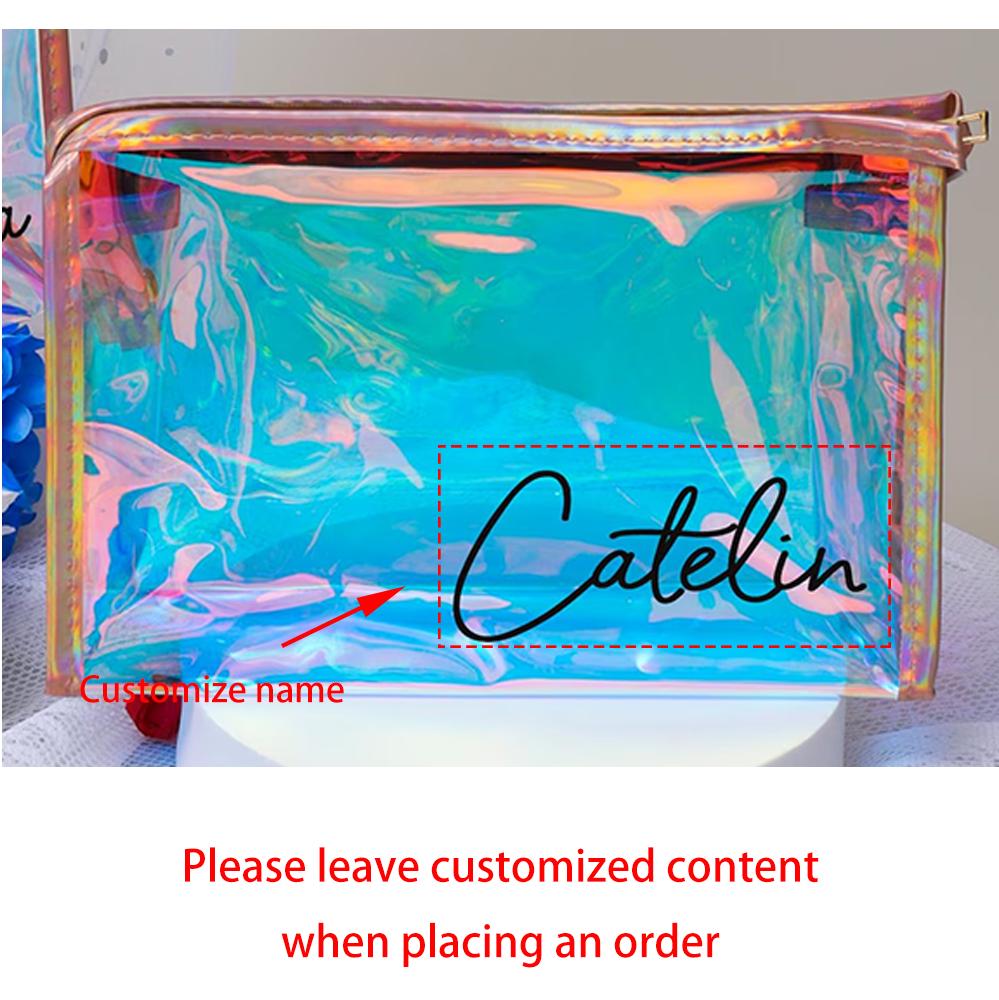 Personalized Makeup Bag Clear Cosmetic Bag Bridesmaid Gift Travel Bachelorette Party Accessories Festival Decoration Supplies