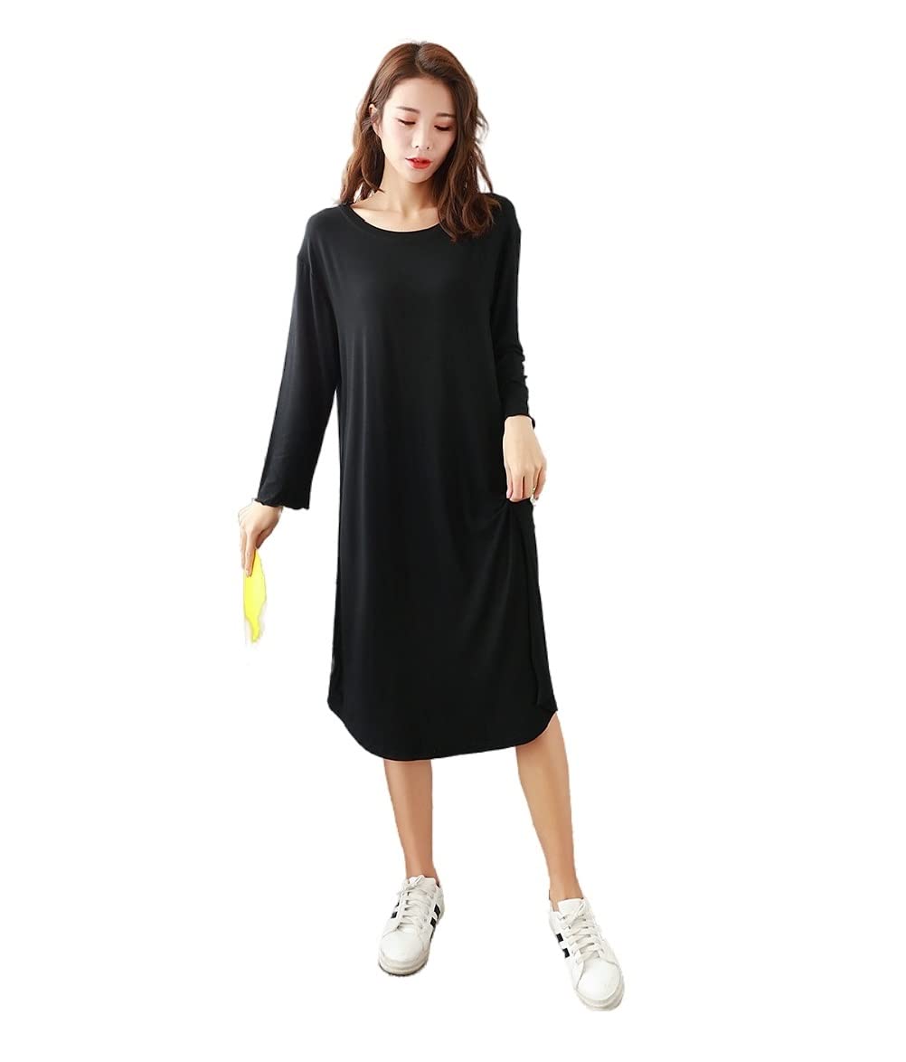 

House Yayoi Loose Relaxed Long Black Women s Loungewear, Cup-Embossed Pajamas, Loungewear, Nightwear, Cotton, Ruffled, Stylish, Long, Fit,