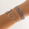 Punk Style Hip Hop Thin Chain Multi-Layer Bracelet, Geometric Ring Versatile Fringed Bracelet Women