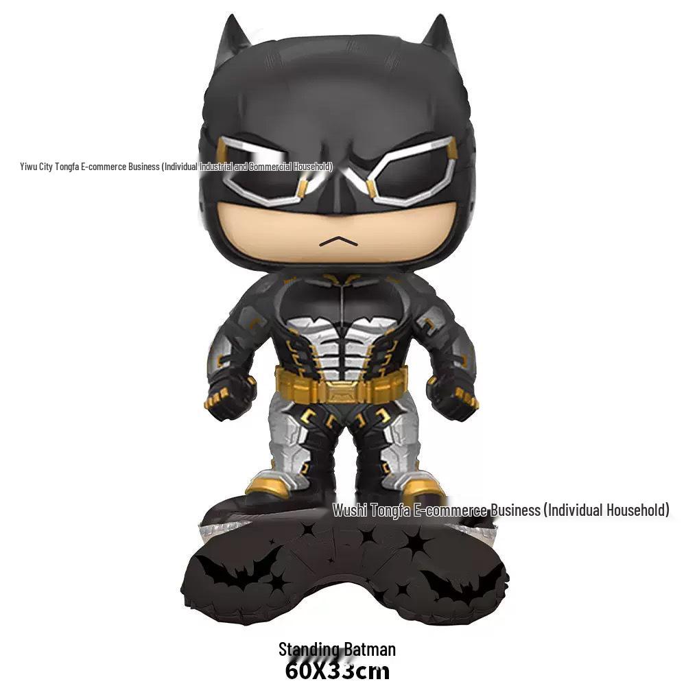 Marvel Superhero Aluminum Foil Balloon Set: Captain America, Iron Man, Batman - Cartoon Birthday Decorations.