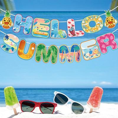 Hawaiian Surf Party Beach Banner & Floral Venue Decor