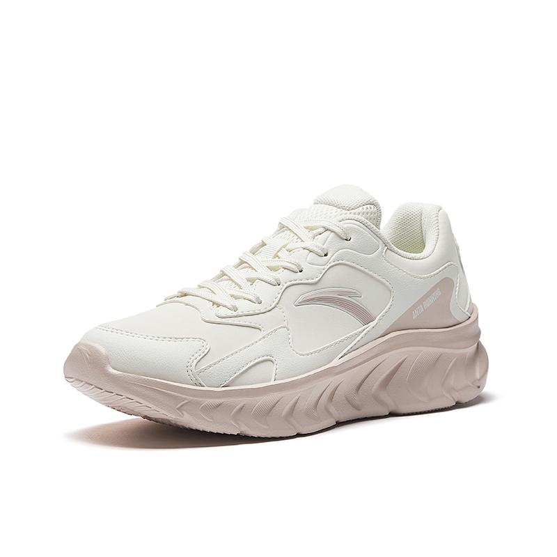 Anta Textile, Synthetic Leather Cushioning, Wear Resistant Low top City Commuting Running Shoes Women's White 922545503-5
