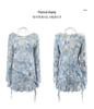 Women's 2025 Split Printed Swimsuit: Tummy Control Slimming Bikini with Hip Wrap Skirt - Four-Piece Set for Hot Spring Resort.