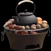 OEING Cast Iron Charcoal Tea and Grill Stove Set