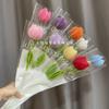 Crochet Tulip Flower Handwoven Flowers DIY Art Crafts Party Decoration for Wedding Birthday Party Background Decoration